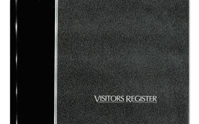 Hardcover Visitor Register Book, Black Cover, 9.78 X 8.5 Sheets, 128 Sheets/book