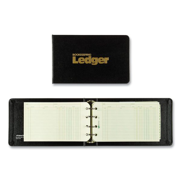 Four-Ring Ledger Binder Kit With A-Z Index, Black Cover, 8.5 X 5 Debit-Credit-Balance Sheets, 100 Sheets/book - Image 2