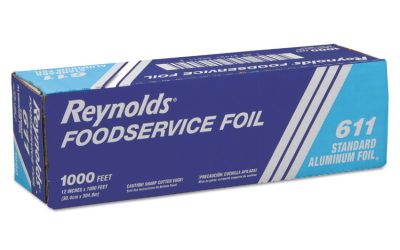 Standard Aluminum Foil Roll, 12″ X 1,000 Ft, Silver