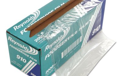 Pvc Film Roll With Cutter Box, 12″ X 2,000 Ft, Clear