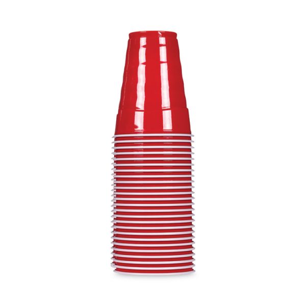 Easy Grip Disposable Plastic Party Cups, 18 oz, Red, 50/Pack, 8 Packs/Carton - Image 4