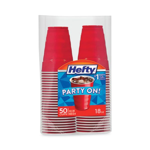 Easy Grip Disposable Plastic Party Cups, 18 oz, Red, 50/Pack, 8 Packs/Carton - Image 6