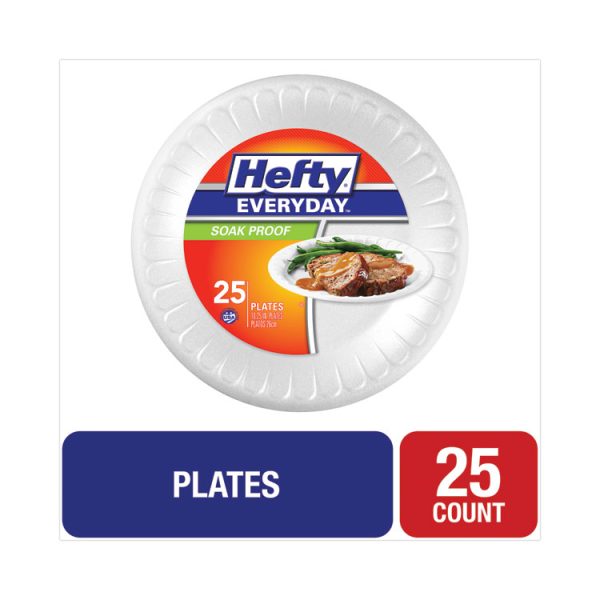 Soak Proof Tableware, Foam Plates, 10.25" Dia, White, 25/pack 10 Packs/carton - Image 3