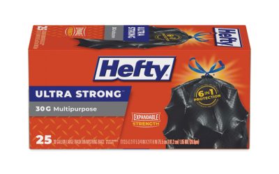 Ultra Flex Waste Bags, 30 Gal, 1.05 Mil, 6″ X 2.1″, Black, 150/carton