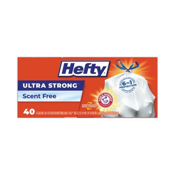 Ultra Strong Tall Kitchen and Trash Bags, 13 gal, 0.9 mil, 23.75" x 24.88", White, 40 Bags/Box, 6 Boxes/Carton - Image 4