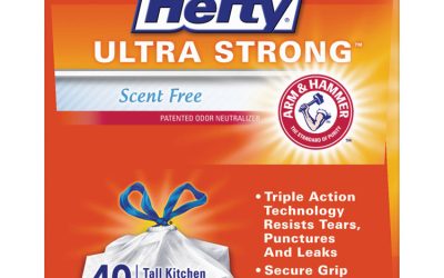 Ultra Strong Tall Kitchen and Trash Bags, 13 gal, 0.9 mil, 23.75″ x 24.88″, White, 40 Bags/Box, 6 Boxes/Carton