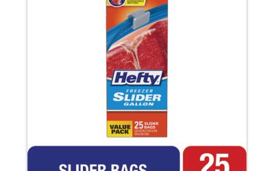 Slider Bags, 1 gal, 2.5 mil, 10.56″ x 11″, Clear, 25 Bags/Box, 9 Boxes/Carton