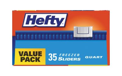 Slider Bags, 1 qt, 2.5 mil, 7″ x 8″, Clear, 35 Bags/Box, 9 Boxes/Carton