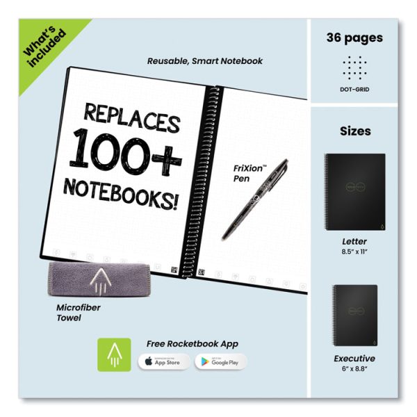 Core Smart Notebook, Dotted Rule, Black Cover, (18) 8.8 x 6 Sheets - Image 3