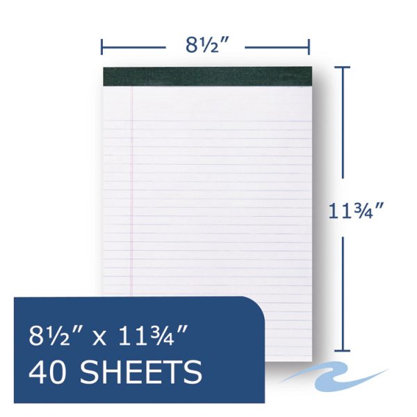 Recycled Legal Pad, Wide/legal Rule, 40 White 8.5 X 11 Sheets, Dozen - Image 3
