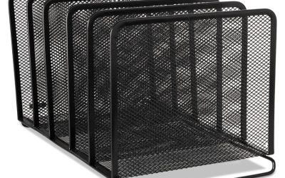 Mesh Stacking Sorter, 5 Sections, Letter To Legal Size Files, 8.25″ X 14.38″ X 7.88″, Black