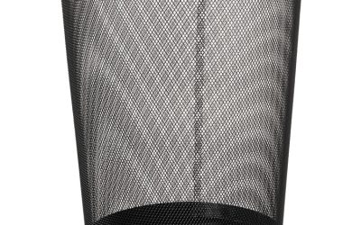Mesh Round Wastebasket, 4.5 gal, Mesh, Black