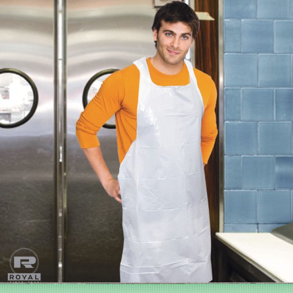 Poly Apron, 28 x 46,  One Size Fits All, White, 100/Pack, 10 Packs/Carton - Image 2