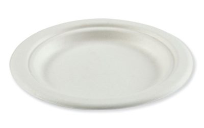 Bagasse PFAS-Free Dinnerware, Plate, 6″, White, 1,000/Carton