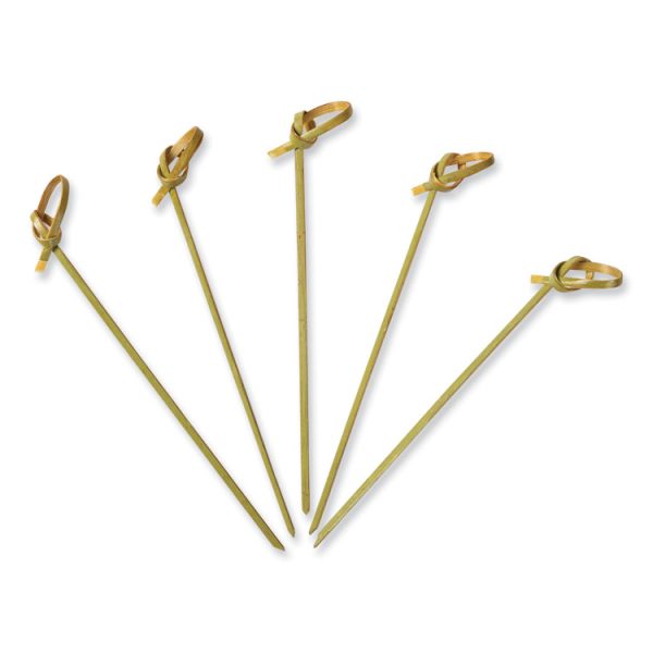 Knotted Bamboo Pick, Natural, 4.5", 100 Pack, 10 Packs/Carton - Image 2
