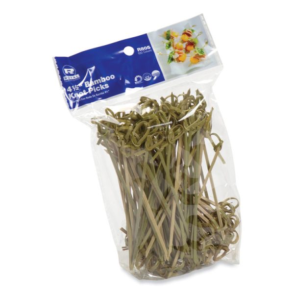 Knotted Bamboo Pick, Natural, 4.5", 100 Pack, 10 Packs/Carton - Image 4