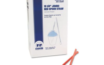 Jumbo Spoon Straw, 10.25″, Plastic, Red, 300/pack, 18 Packs/carton