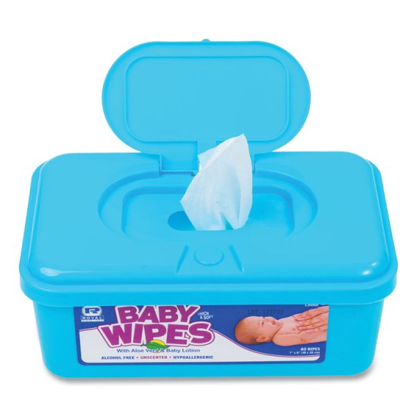 Baby Wipes Tub, Unscented, White, 80/Tub, 12 Tubs/Carton - Image 6