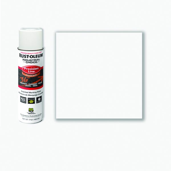 Industrial Choice M1600 System Solvent-Based Precision Line Marking Paint, Flat White, 17 oz Aerosol Can, 12/Carton - Image 2