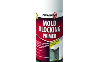 Mold Blocking Primer Spray, Interior/Exterior, Flat White, 13 oz Aerosol Can, 6/Carton