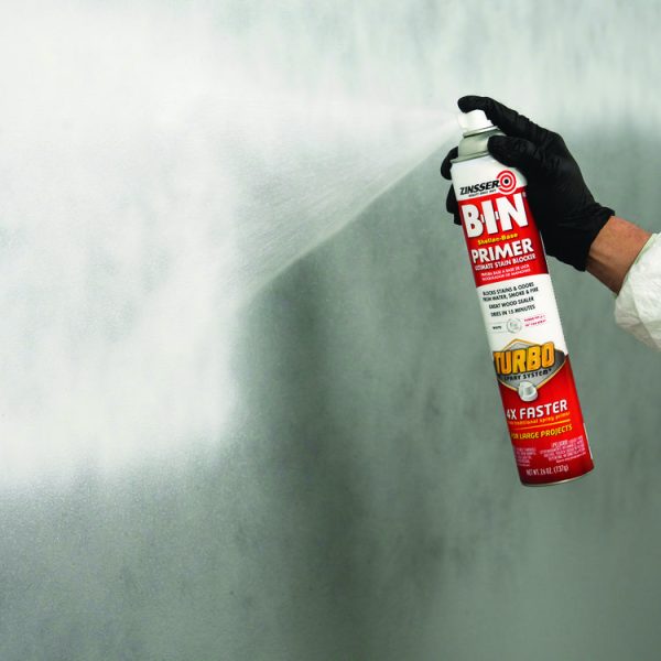 BIN Aerosol Primer with Turbo Spray System, Interior, Flat White, 26 oz Aerosol Can, 6/Carton - Image 3