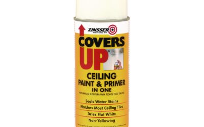 Covers Up Ceiling Paint and Primer, Interior, Flat White, 13 oz Aerosol Can, 6/Carton