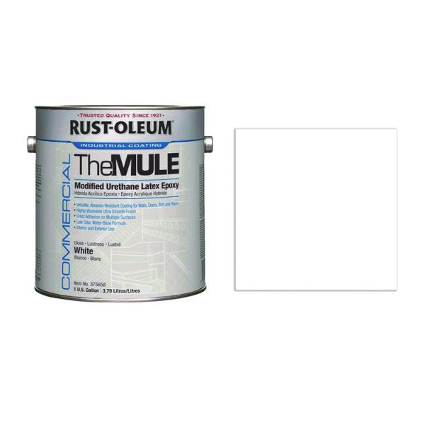 Commercial The MULE (Modified Urethane Latex Epoxy), Interior/Exterior, Gloss Glass White, 1 gal Bucket/Pail, 2/Carton - Image 2