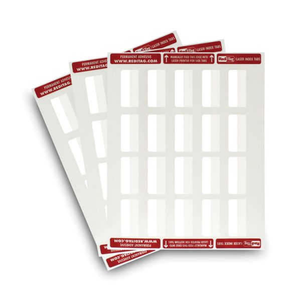 Laser Printable Index Tabs, 1/5-Cut, White, 2" Wide, 300/Pack - Image 3