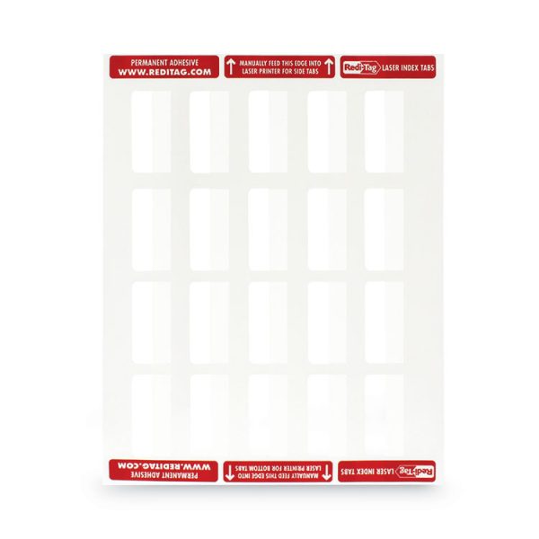 Laser Printable Index Tabs, 1/5-Cut, White, 2" Wide, 300/Pack - Image 4