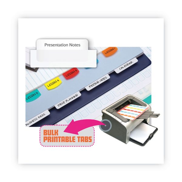 Laser Printable Index Tabs, 1/5-Cut, White, 2" Wide, 300/Pack - Image 5