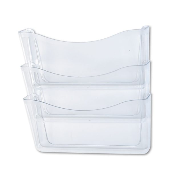 Unbreakable Wall Files, 3 Sections, A4/Letter Size, 13.75" x 3.13" x 29.38", Clear