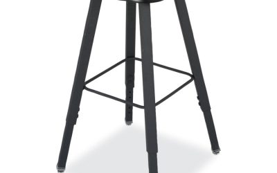 Alphabetter Adjustable-Height Student Stool, Backless, Supports Up To 250 Lb, 35.5″ Seat Height, Black