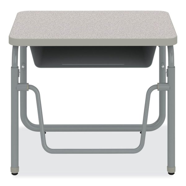 AlphaBetter 2.0 Height-Adjustable Student Desk with Pendulum Bar, 27.75" x 19.75" x 22" to 30", Pebble Gray - Image 2