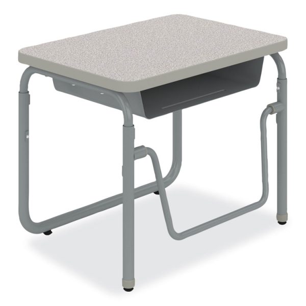 AlphaBetter 2.0 Height-Adjustable Student Desk with Pendulum Bar, 27.75" x 19.75" x 22" to 30", Pebble Gray - Image 3