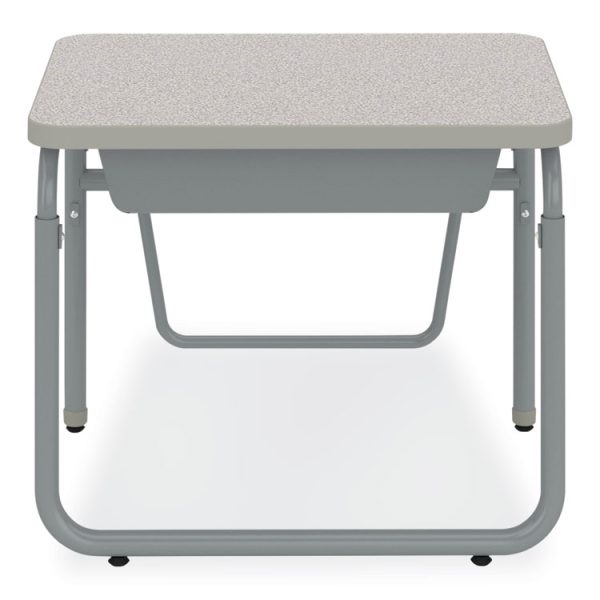 AlphaBetter 2.0 Height-Adjustable Student Desk with Pendulum Bar, 27.75" x 19.75" x 22" to 30", Pebble Gray - Image 5