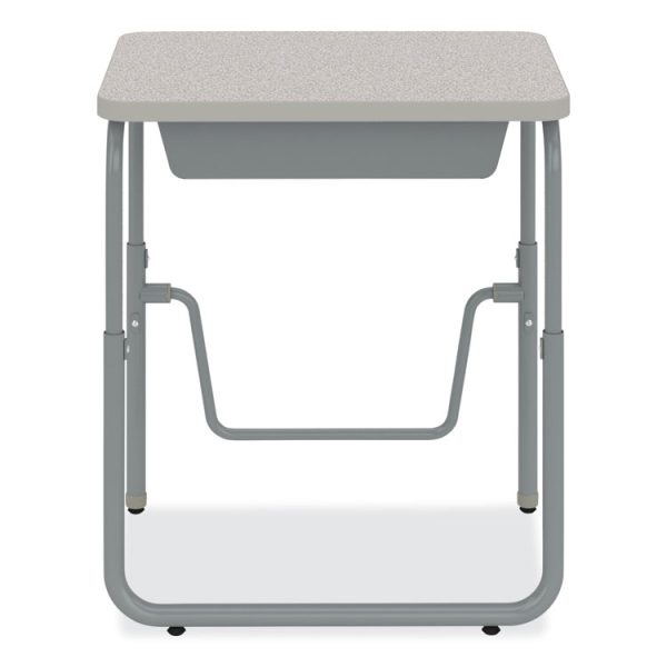 AlphaBetter 2.0 Height-Adjustable Student Desk with Pendulum Bar, 27.75" x 19.75" x 22" to 30", Pebble Gray - Image 6