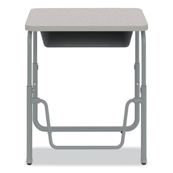 AlphaBetter 2.0 Height-Adjustable Student Desk with Pendulum Bar, 27.75" x 19.75" x 22" to 30", Pebble Gray - Image 7