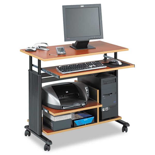 Muv 28" Adjustable-Height Mini-Tower Computer Desk, 35.5" X 22" X 29" To 34", Cherry/black - Image 2