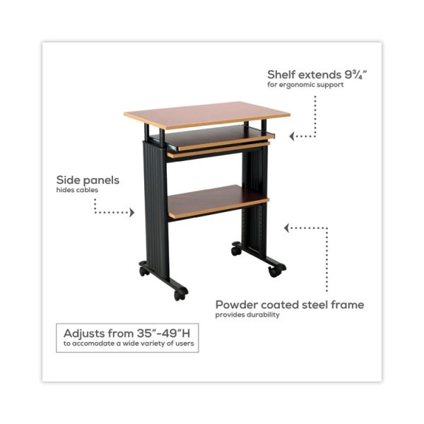 Muv Stand-Up Adjustable-Height Desk, 29.5" X 22" X 35" To 49", Cherry/black - Image 3