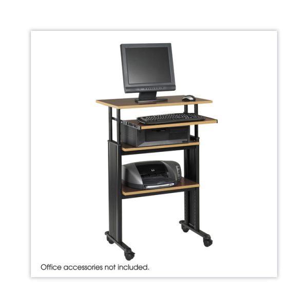 Muv Stand-Up Adjustable-Height Desk, 29.5" X 22" X 35" To 49", Cherry/black - Image 5
