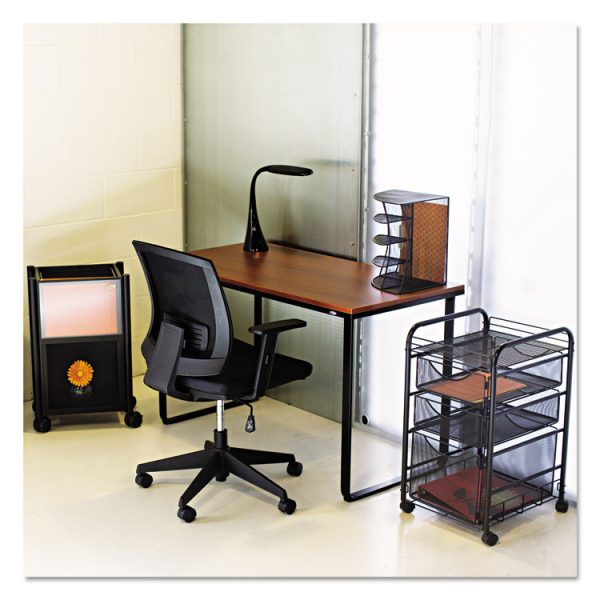 Steel Desk, 47.25" X 24" X 28.75", Cherry/black - Image 2