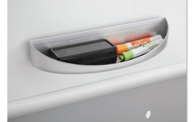 Rumba Whiteboard Screen Accessories, Eraser Tray, 12.25 x 3.5 x 2.25, Magnetic Mount, Silver