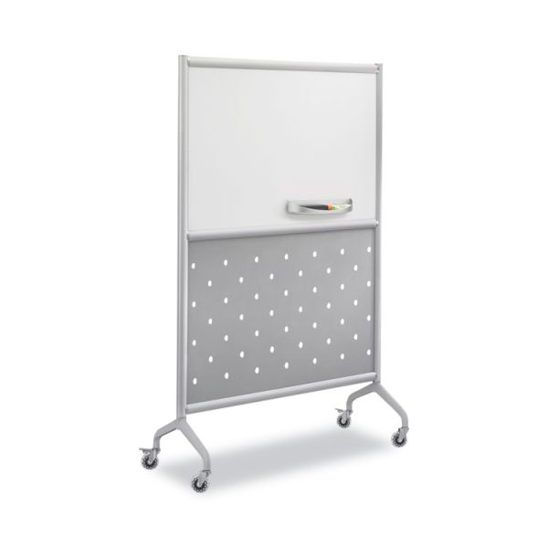 Rumba Whiteboard Screen Accessories, Eraser Tray, 12.25 x 3.5 x 2.25, Magnetic Mount, Silver - Image 2