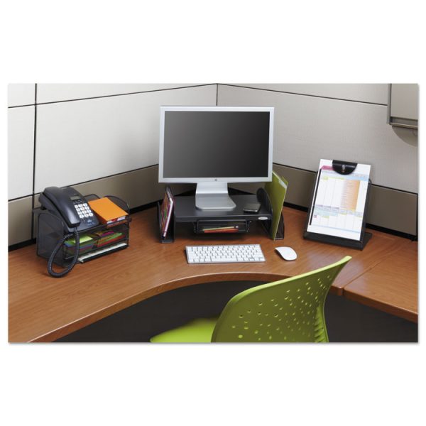 Onyx Mesh Monitor Stand, 19.25" X 11.25" X 6.25", Black - Image 3