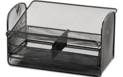 Onyx Angled Mesh Steel Telephone Stand, 11.75 X 9.25 X 7, Black