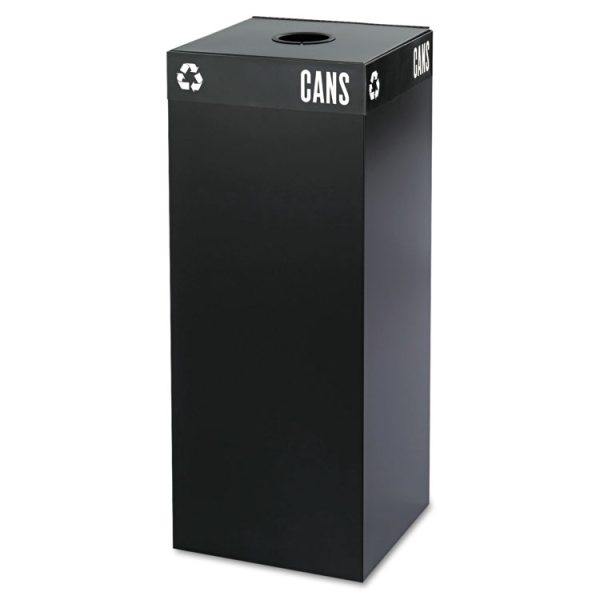 Public Square Recycling Container Lid, Circular Opening, 15.25w x 15.25d x 2h, Black - Image 2