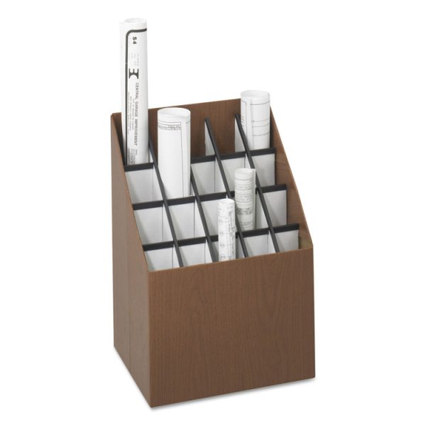 Corrugated Roll Files, 20 Compartments, 15w X 12d X 22h, Woodgrain - Image 3