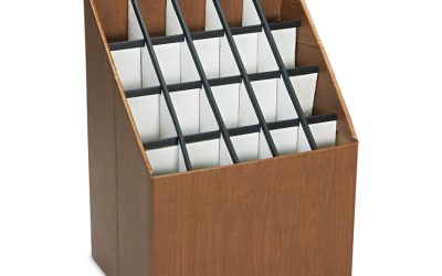 Corrugated Roll Files, 20 Compartments, 15w X 12d X 22h, Woodgrain