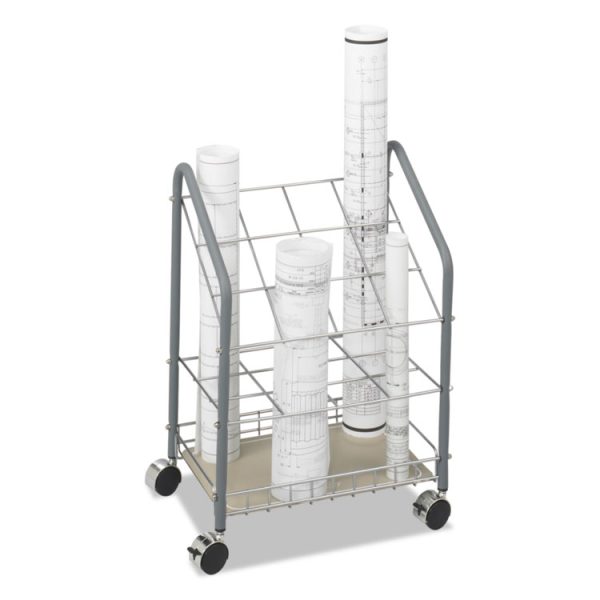 Wire Roll/files, 12 Compartments, 18w X 12.75d X 24.5h, Gray - Image 2