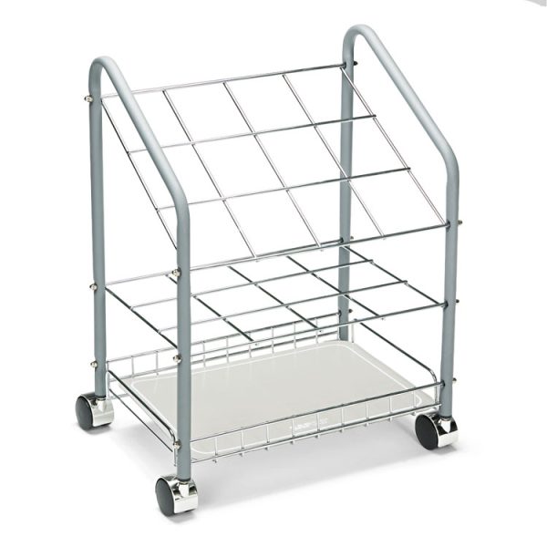 Wire Roll/files, 12 Compartments, 18w X 12.75d X 24.5h, Gray